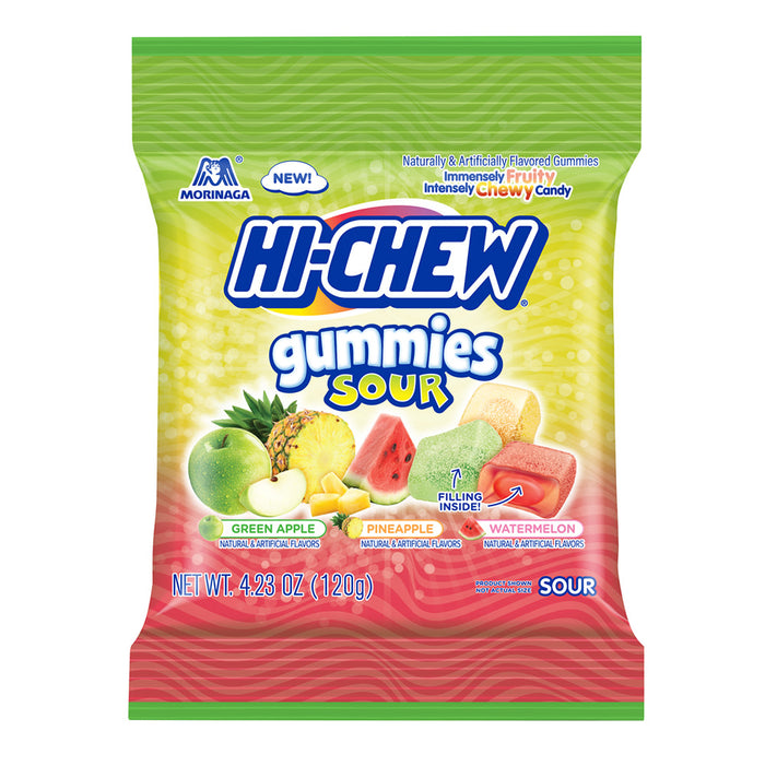 Hi Chew Sour Gummy Candy Peg Bag - 9 Count