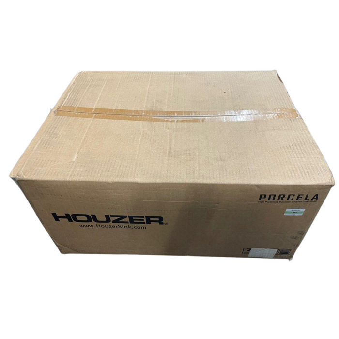 Houzer Porcelain Enamel Stainless Steel Porcela Series - Undermount Single Bowl Kitchen Sink, Durable, Sleek, and Stylish Large White Sink, Ideal for Home or Apartment - PCS-2500
