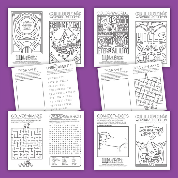 Illustrated Worship Children's Bulletins: Spring 2026 (Year A)