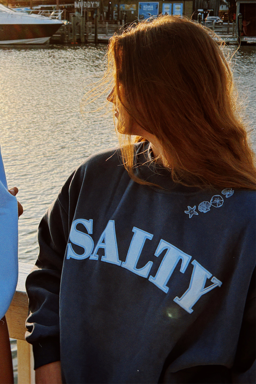 INDIGO SALTY MOCKNECK