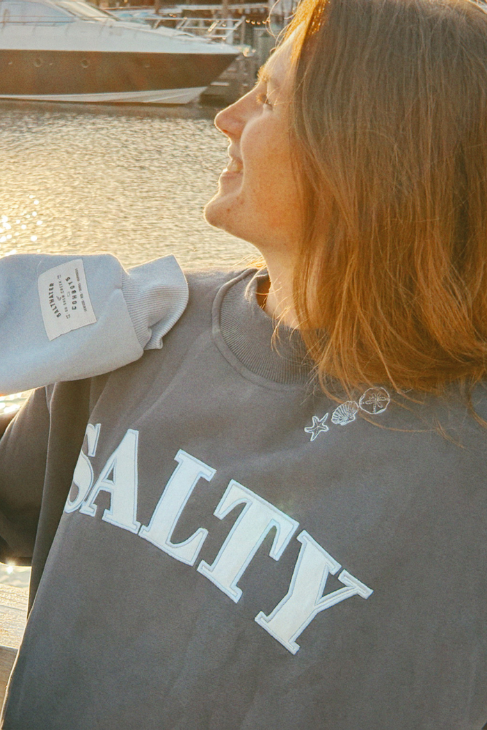 INDIGO SALTY MOCKNECK