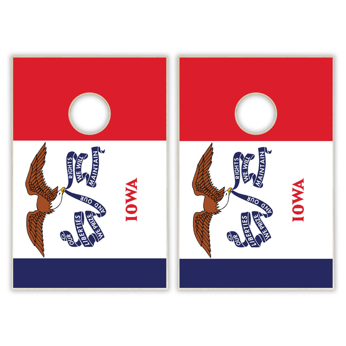 Iowa State Flag Tailgate Cornhole Set