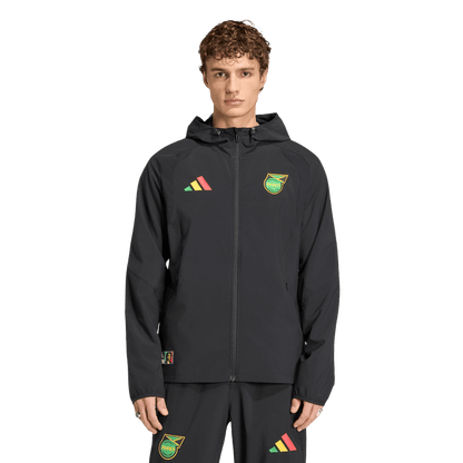 adidas Jamaica x Bob Marley Tiro Travel Full Zip Windbreaker Jacket | Black | Men's
