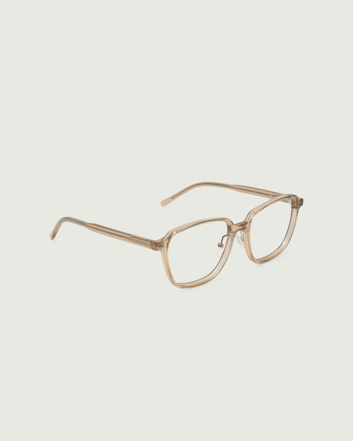 Sesame::Jensen Wide Eyeglasses square brown plant-based front diagonal