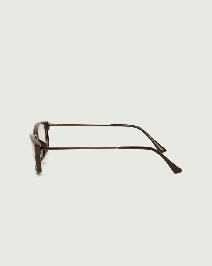 Ganache::Jones Eyeglasses rectangle Brown castor seed side