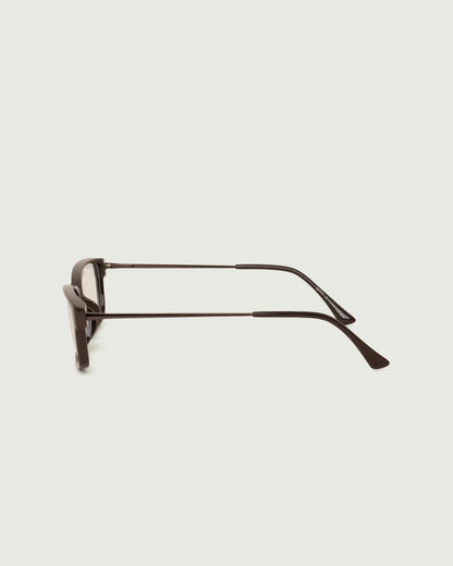 Ganache::Jones Eyeglasses rectangle Brown castor seed side