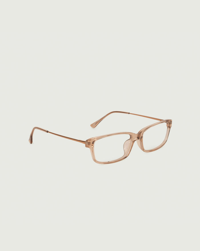 Sesame::Jones Eyeglasses rectangle Brown castor seed front diagonal