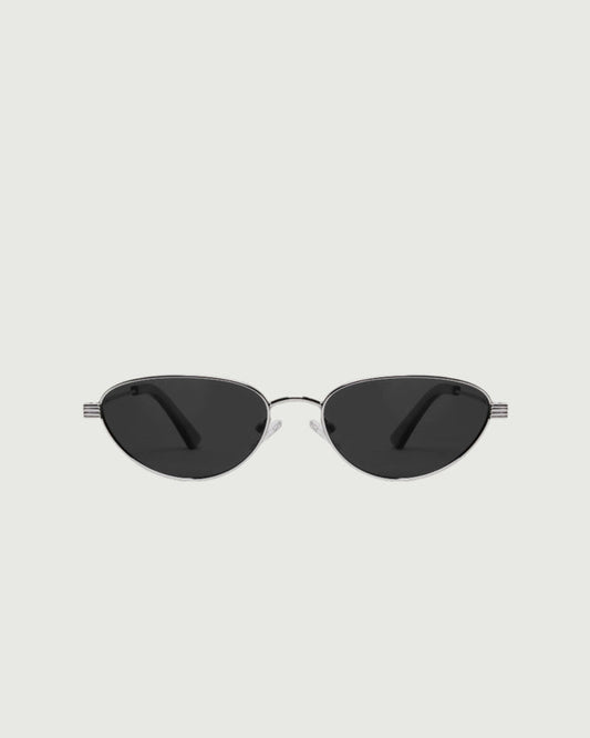 Silver Polarized::Josie Sunglasses cateye Silver recycled polyester front