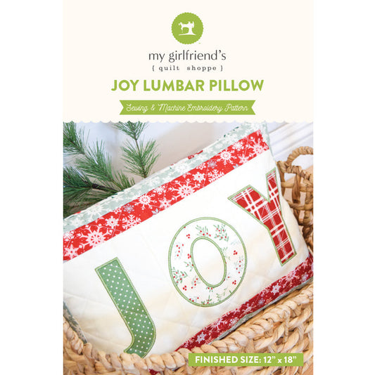 Joy Lumbar Pillow (Downloadable Sewing and Machine Embroidery Pattern)