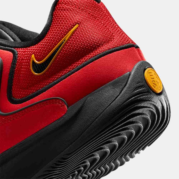 Up close, rear view of the Nike KD18 "DMV Drive".