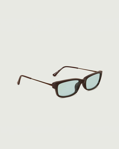 Ganache::Keith Sunglasses rectangle Brown recycled polyester front diagonal