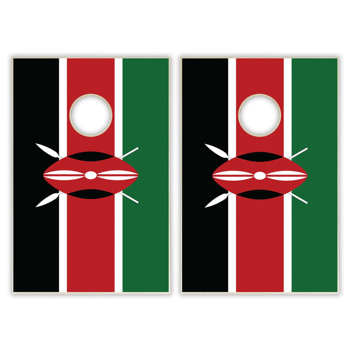 Kenya Flag Cornhole Set - Tailgate size, Clean finish