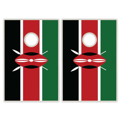 Kenya Flag Cornhole Set - Tailgate size, Clean finish