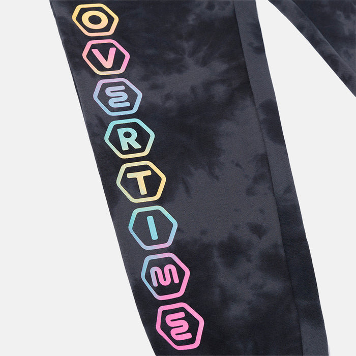 Up close view of pant leg on the Overtime Kids' Aura Dye Jogger.