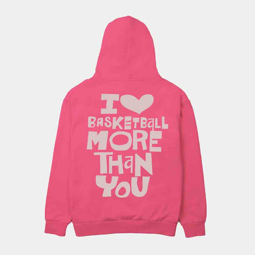 Rear view of the Youth Overtime Heart Play Hoodie.