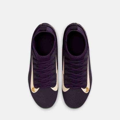 Top view of the Nike Kids' Mercurial Superfly 10 Club "Kylian Mbappé" Soccer Cleats.