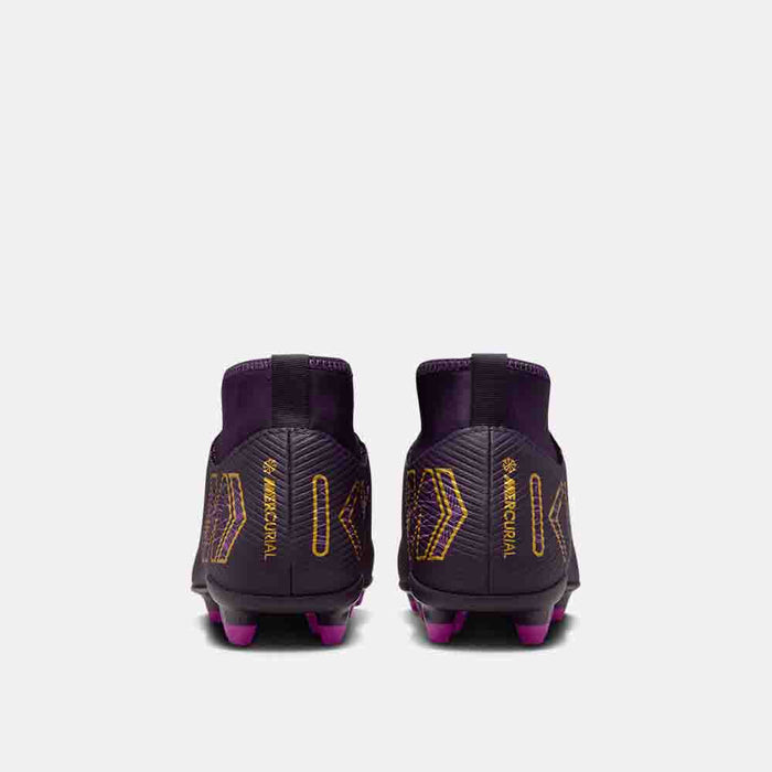 Rear view of the Nike Kids' Mercurial Superfly 10 Club "Kylian Mbappé" Soccer Cleats.