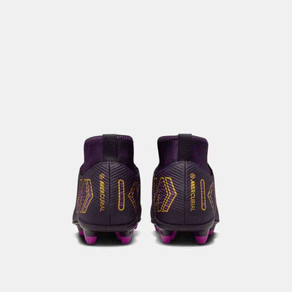 Rear view of the Nike Kids' Mercurial Superfly 10 Club "Kylian Mbappé" Soccer Cleats.