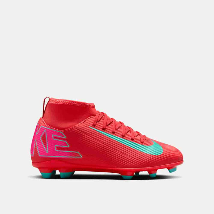 Side view of the Nike Kids' Mercurial Superfly 10 Club Soccer Cleats.