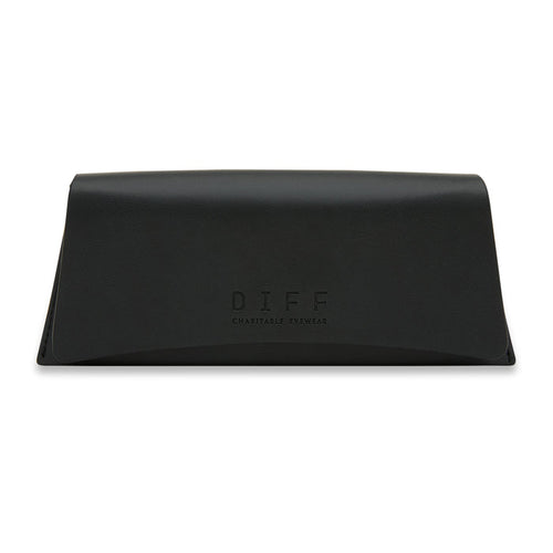 diff eyewear leather travel caes in black front view