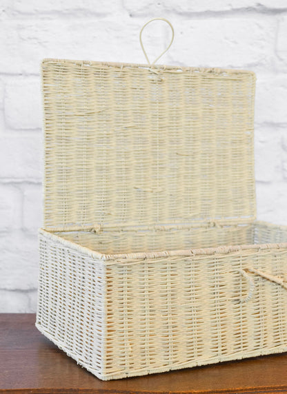 Lidded Rattan Storage Box w/ Closure