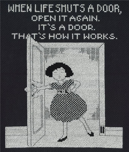 Life Shuts Door Counted Cross Stitch Kit