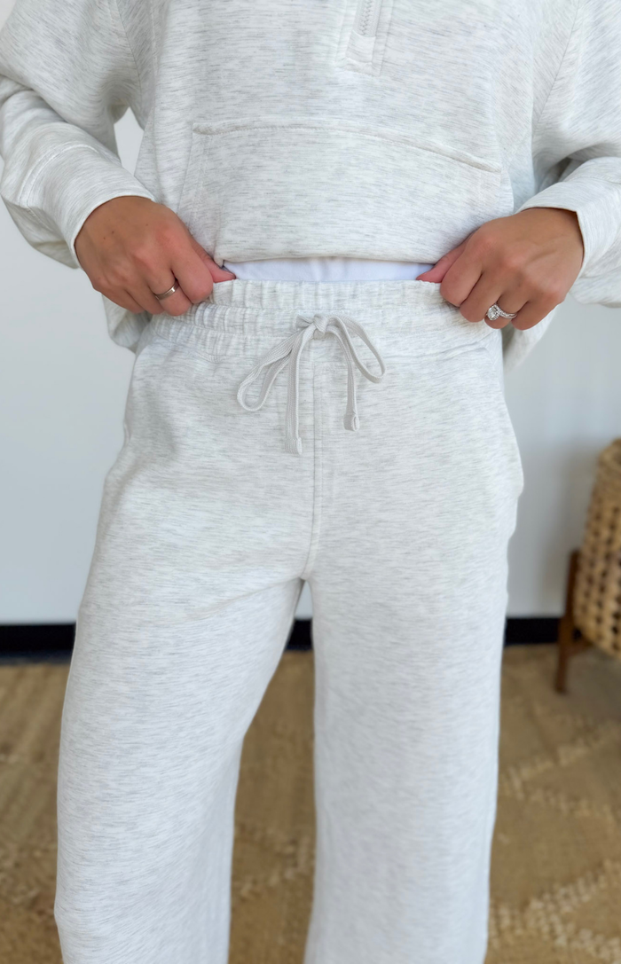 Light Grey Cropped Wide Leg Pant