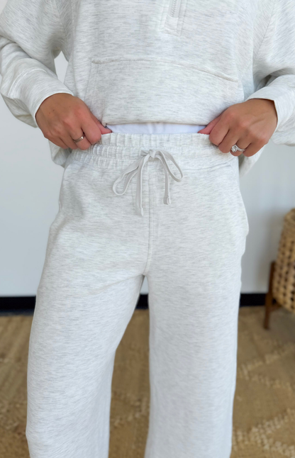Light Grey Cropped Wide Leg Pant