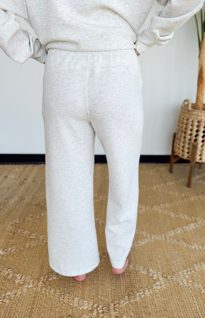 Light Grey Cropped Wide Leg Pant