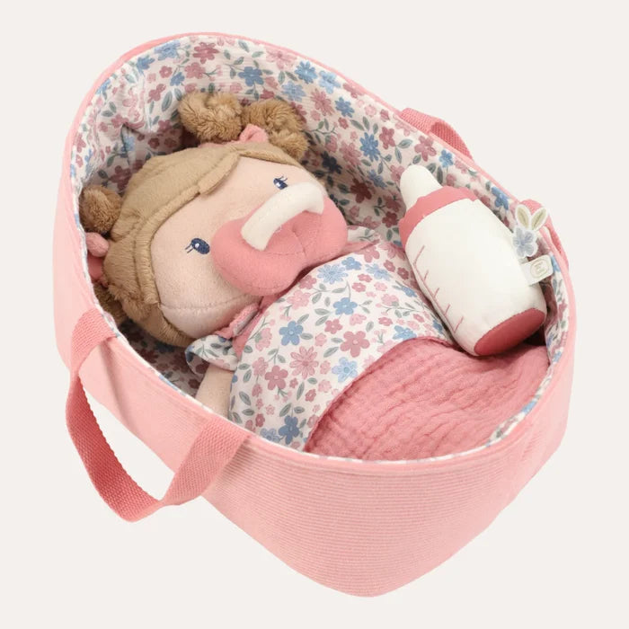 Little Dutch - Baby Doll in Basket Rosa - Mabel & Fox