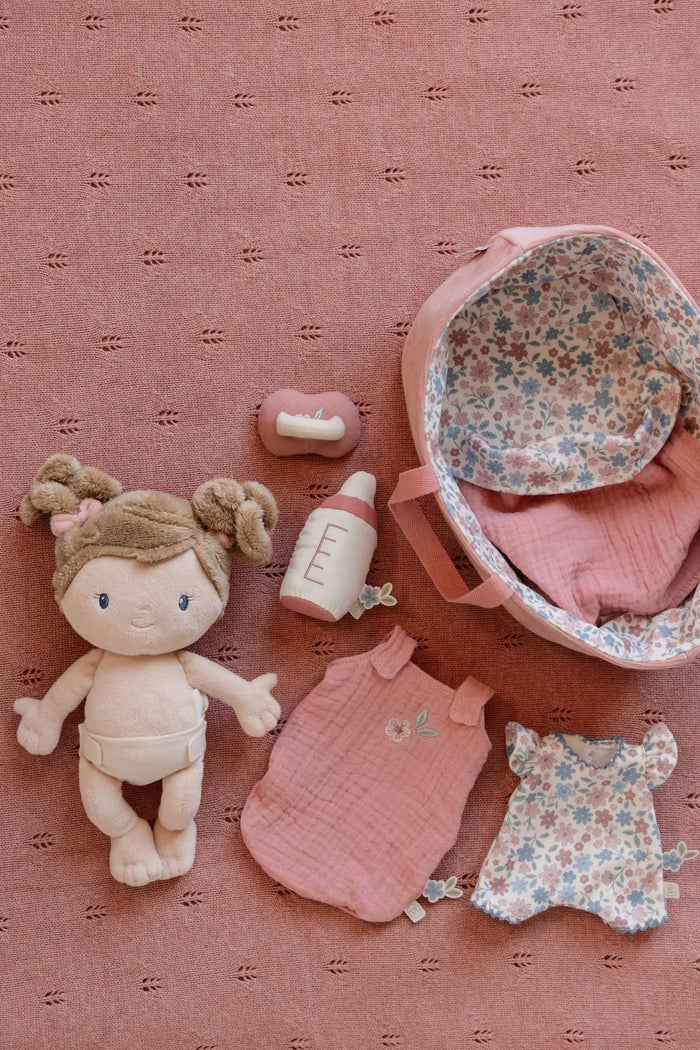 Little Dutch - Baby Doll in Basket Rosa - Mabel & Fox