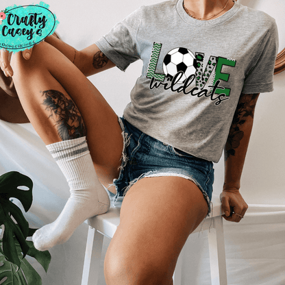 Love The Wildcats Soccer Red Unisex Tee