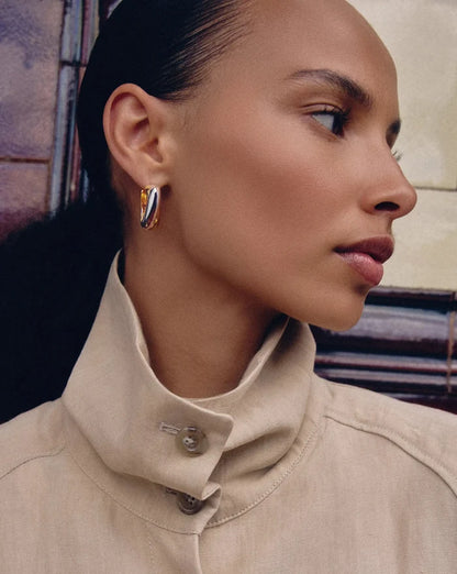 Lucy Williams Chunky Medium Entwine Hoop Earrings | Mixed Metal Earrings Missoma