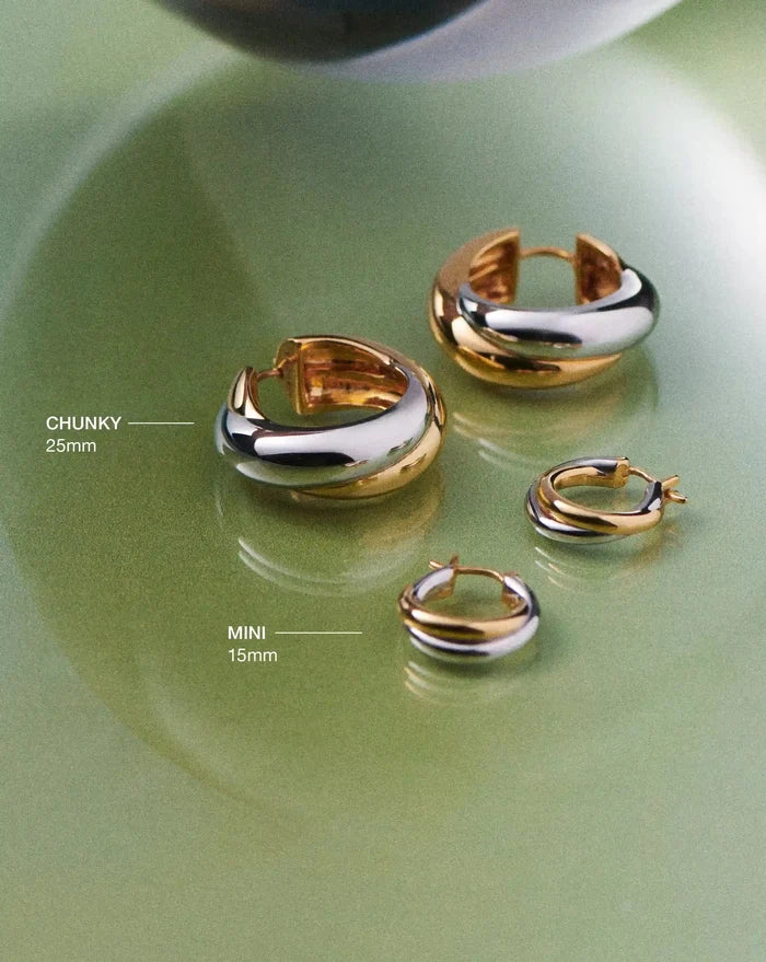Lucy Williams Chunky Medium Entwine Hoop Earrings | Mixed Metal Earrings Missoma
