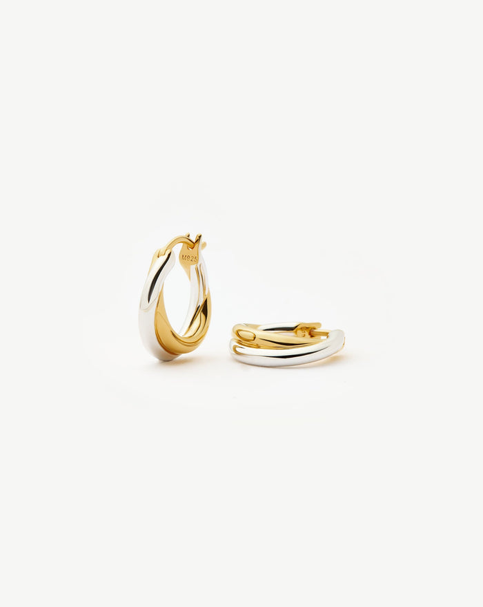 Lucy Williams Chunky Entwine Small Hoop Earrings | Mixed Metal Earrings Missoma