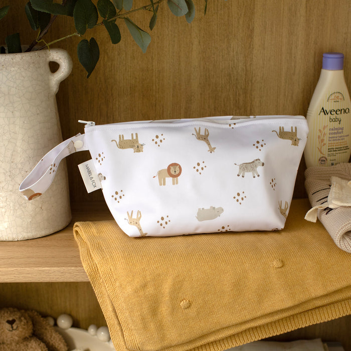 Mabel & Fox - 2 Pcs Wet Bag Set - Boho Safari & Natural Wildflower - Mabel & Fox