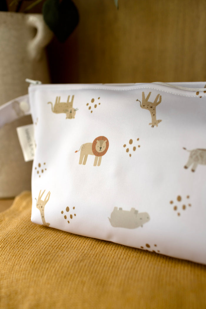 Mabel & Fox - 2 Pcs Wet Bag Set - Boho Safari & Sage Gingham - Mabel & Fox