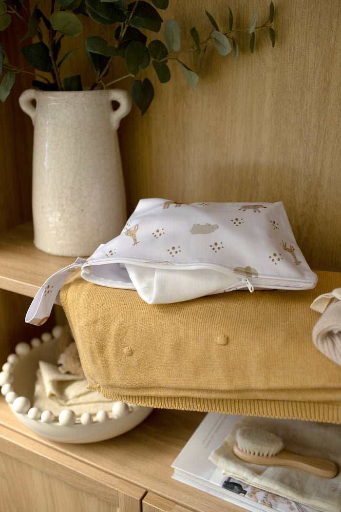 Mabel & Fox - 2 Pcs Wet Bag Set - Boho Safari & Natural Wildflower - Mabel & Fox