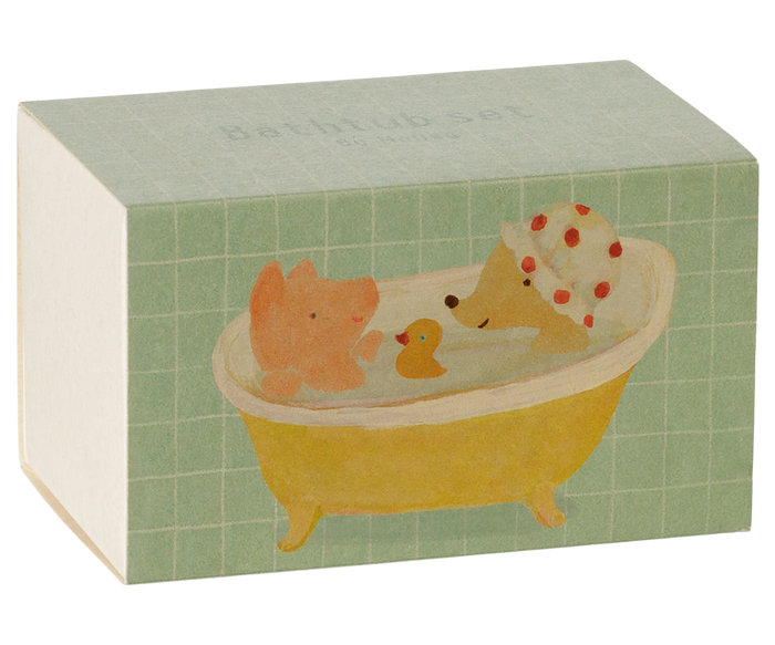 Maileg - Bathtub Set, Mouse - Yellow