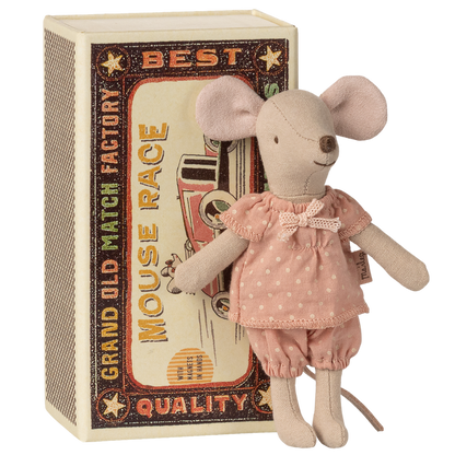 Maileg – Big Sister Mouse in Matchbox - Pink - Mabel & Fox