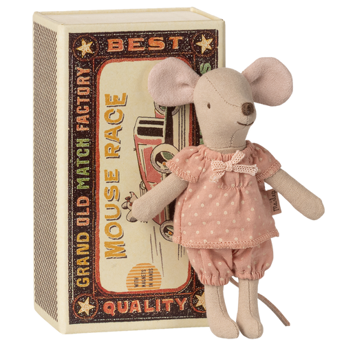 Maileg – Big Sister Mouse in Matchbox - Pink - Mabel & Fox