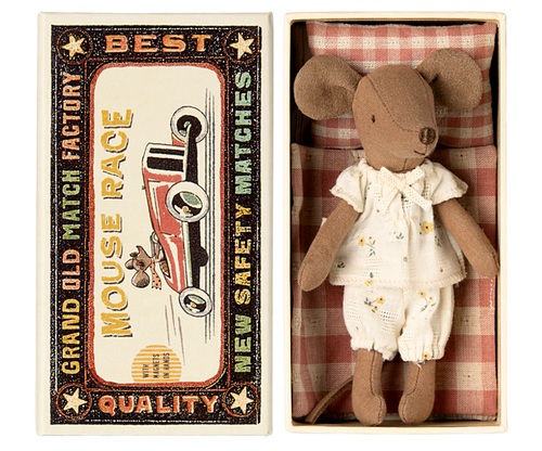 Maileg – Big Sister Mouse in Matchbox - White - Mabel & Fox
