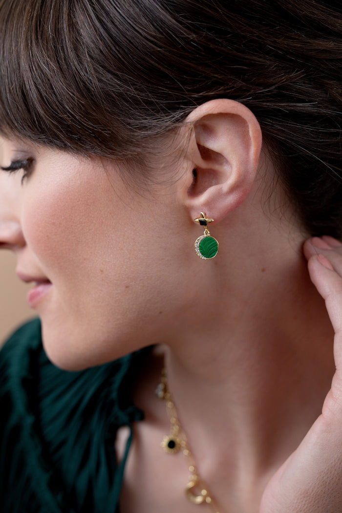 Malachite Drop Earrings