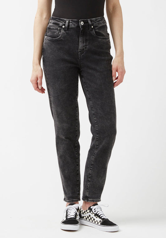 Buffalo Women Jeans Black Denim Denim Pants Stretch Relaxed Rise Mom Fit