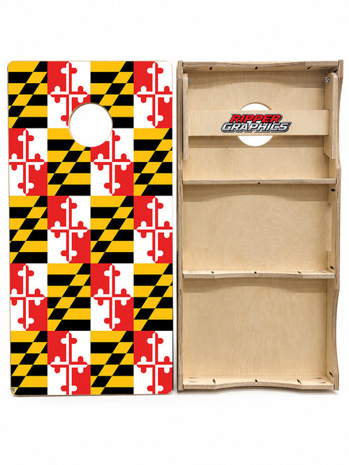 Maryland Flag Cornhole Design