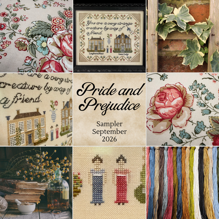 Maximum Cross Stitch, Evertote, and Roxy Floss Co - Pride & Prejudice Full Kit IH (Sampler September 2026) US