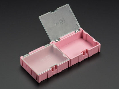 Medium Modular Snap Boxes - SMD component storage - 2 pack (Pink) by The Pi Hut - The Pi Hut