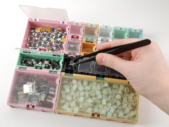 Medium Modular Snap Boxes - SMD component storage - 2 pack (Pink) by The Pi Hut - The Pi Hut