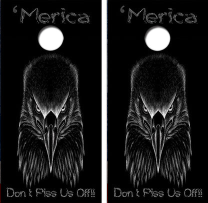 Merica Bald Eagle Cornhole Design