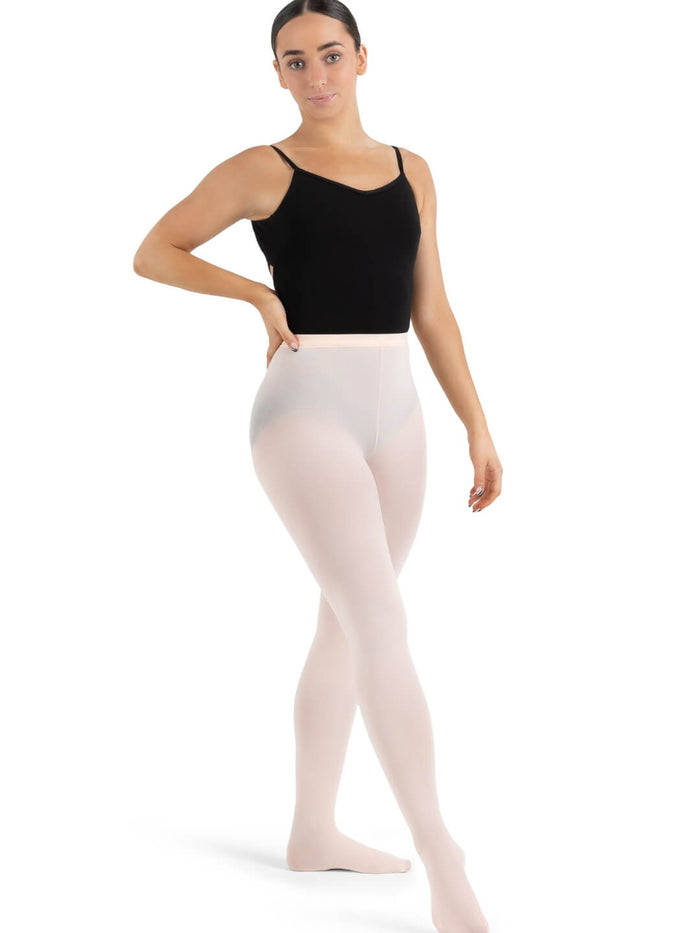 Mesh Transition Tight® w/ Mock Seam Ballet Pink-(18)